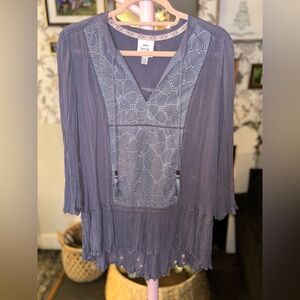 Knox Rose Purple Lace Embroidered Top